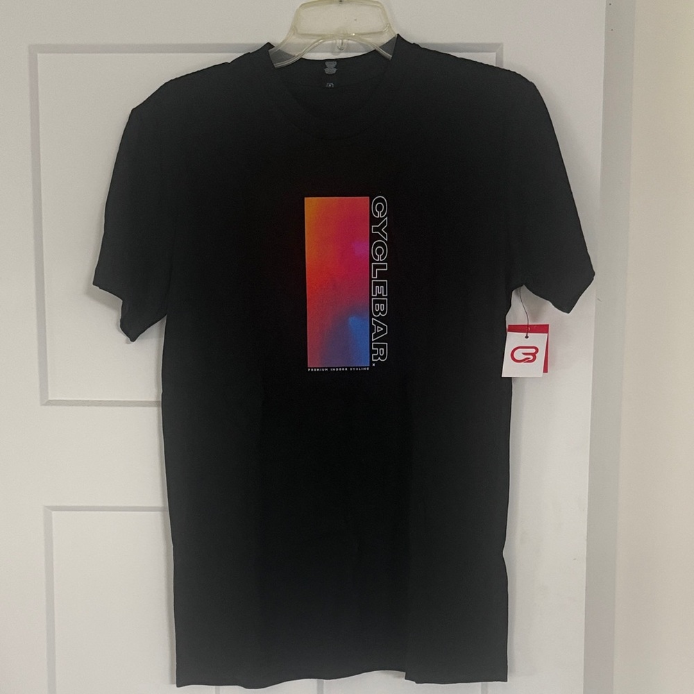 CycleBar Black Tee with Vibrant Graphic